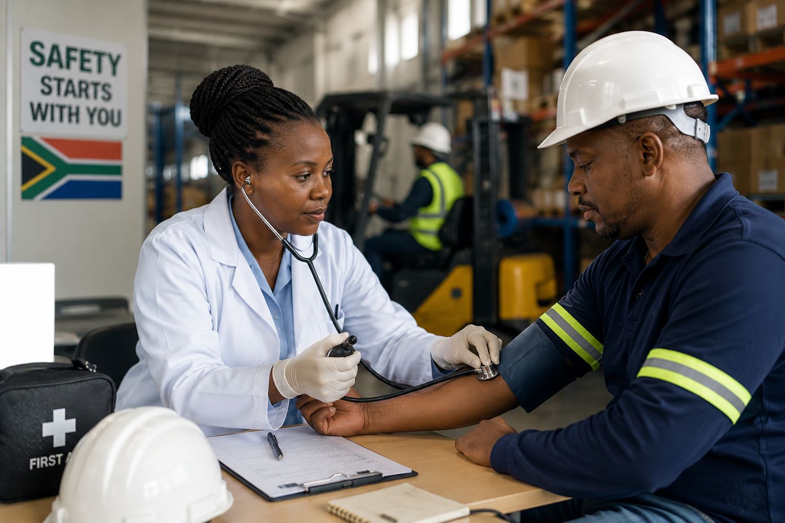 Medical professional administering injection